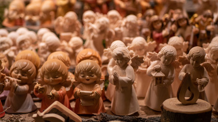 Christmas decorations at Christmas Market in Vienna. Beautiful angels.
