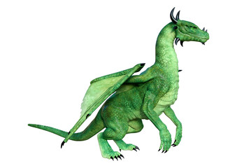 Naklejka premium 3D Rendering Fairy Tale Dragon on White