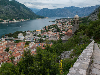 Looking down on the gulf of Kotor from 