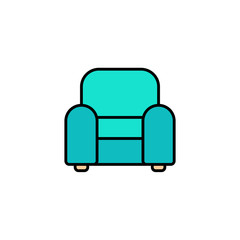 Armchair flat vector icon sign symbol