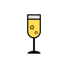 Champagne flat vector icon sign symbol