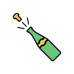 Champagne flat vector icon sign symbol