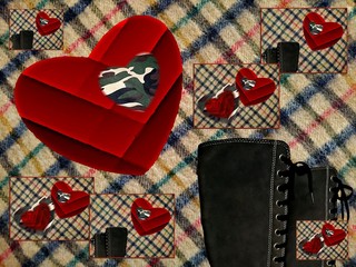 collage with red hearts 