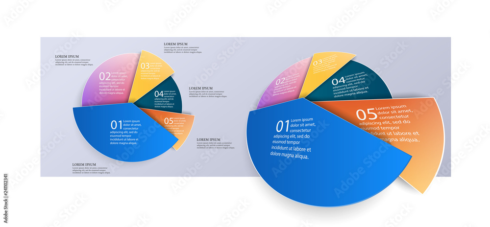 Aufkleber business 3d pie info chart for presentation and office work. infographic element