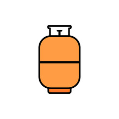 Gas cylinder flat vector icon sign symbol