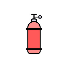 Obraz premium Gas cylinder flat vector icon sign symbol