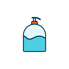 Liquid soap flat vector icon sign symbol