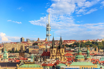 Church of Our Lady before Tyn and Zizkov Television Tower behind