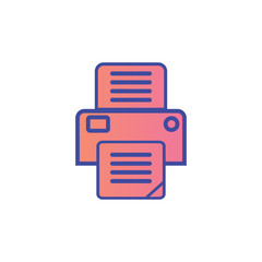 Fototapeta premium Printer flat vector icon sign symbol