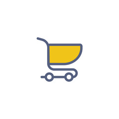 Shopping cart flat vector icon sign symbol