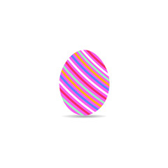 Easter egg with ornament lines on a white background. Spring holiday. Vector Illustration. Happy easter egg.