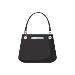 Black leather hand bag illustration. Shopping, accessory, bag. Fashion concept. Vector illustration can be used for topics like clothing, fashion, advertisement, shopping