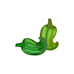 Green pepper illustration. Vegetable, ground, growth, food. Farming concept. Vector illustration can be used for topics like garden, kitchen, cooking