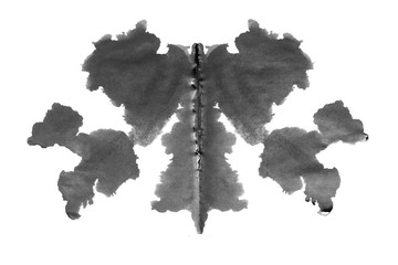 Photo Rorschach inkblot test isolated on white background