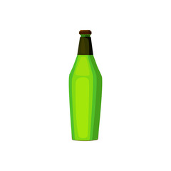 Green soda water bottle illustration. Beer, drinking, soda, alcohol. Drinking concept. Vector illustration can be used for topics like beverage, bar, super market