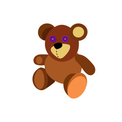 Teddy bear illustration. Brown, soft, toy. Childhood concept. Vector illustration can be used for topics like childhood, toy store, playing