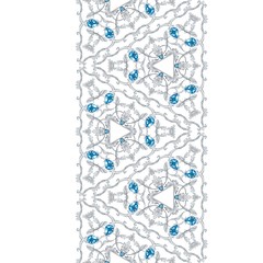 Seamless silver border with gems and silver scrolls