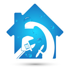 House plumbing repair and maintenance symbol