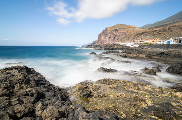 Fototapeta na wymiar Playa blanca Salemera village La Palma Canary Islands