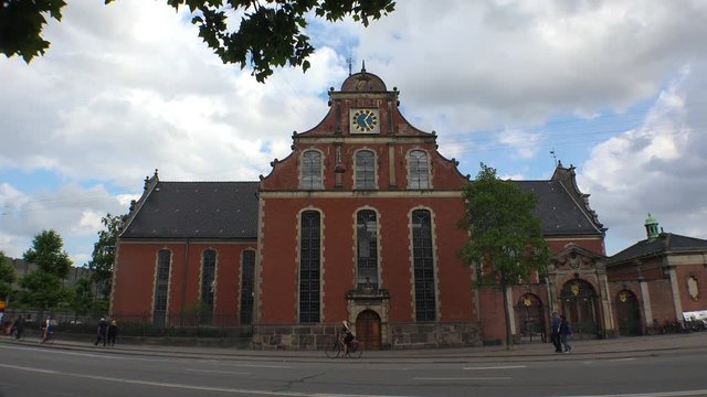 Holmens Kirke. Navy church. Church Of Holmen. Copenhagen. Denmark. Shot in 4K (ultra-high definition (UHD)).
