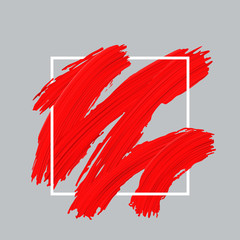 Red oil paint brush stroke background