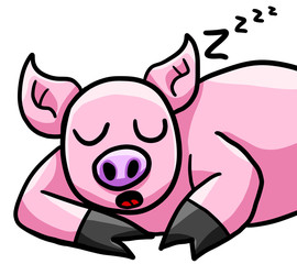 Happy Sleeping Pig