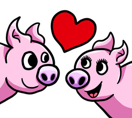 Obraz premium Pigs in Love