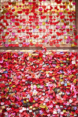Wall full of Padlocks at Juliette Capulets Balcony in Verona in Italy