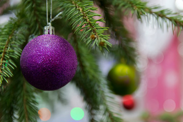 colorful balls on the holiday tree