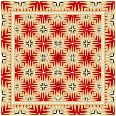 Geometric Decorative Elements. Abstract Background. Pattern Design Style For Print On Fabric, Papper, Silk Neck Scarf, Kerchief Design. Vector Illustration.