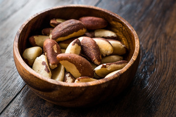 Brazil Nuts in Wooden Bowl without Shell