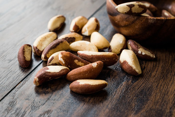 Raw Organic Stack of Brazil Nuts without Shell