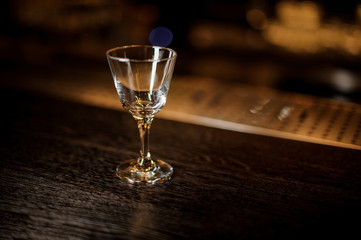 Elegant empty cocktail glass for alcoholic drink