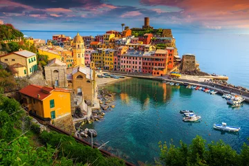 Poster Gorgeous Vernazza village with colorful houses, Cinque Terre, Italy, Europe © janoka82