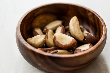 Brazil Nuts in Wooden Bowl without Shell