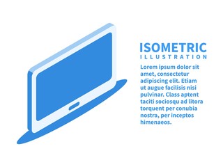 TV screen icon. Isometric template for web design in flat 3D style. Vector illustration.