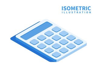 Accounting, Calculator icon. Isometric template for web design in flat 3D style. Vector illustration.