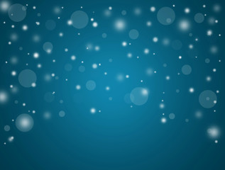  Blue abstract bright christmas background with reflections, bokeh and by snowflakes