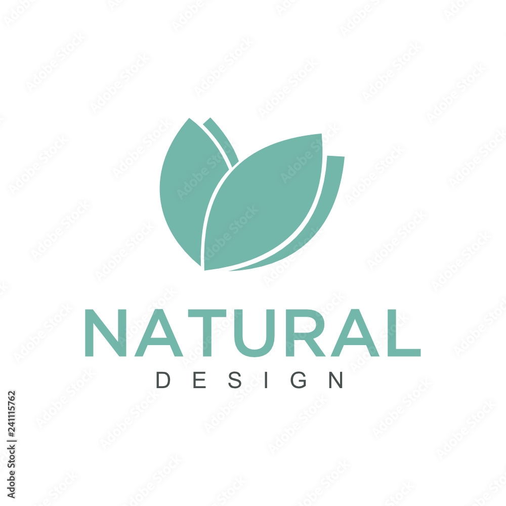 Poster Vector logo of nature in linear style. Outline icon of simple landscape with trees, sun, fields - business emblems, badge for a travel, farming and ecology concepts, health, spa and yoga Center. - Vec