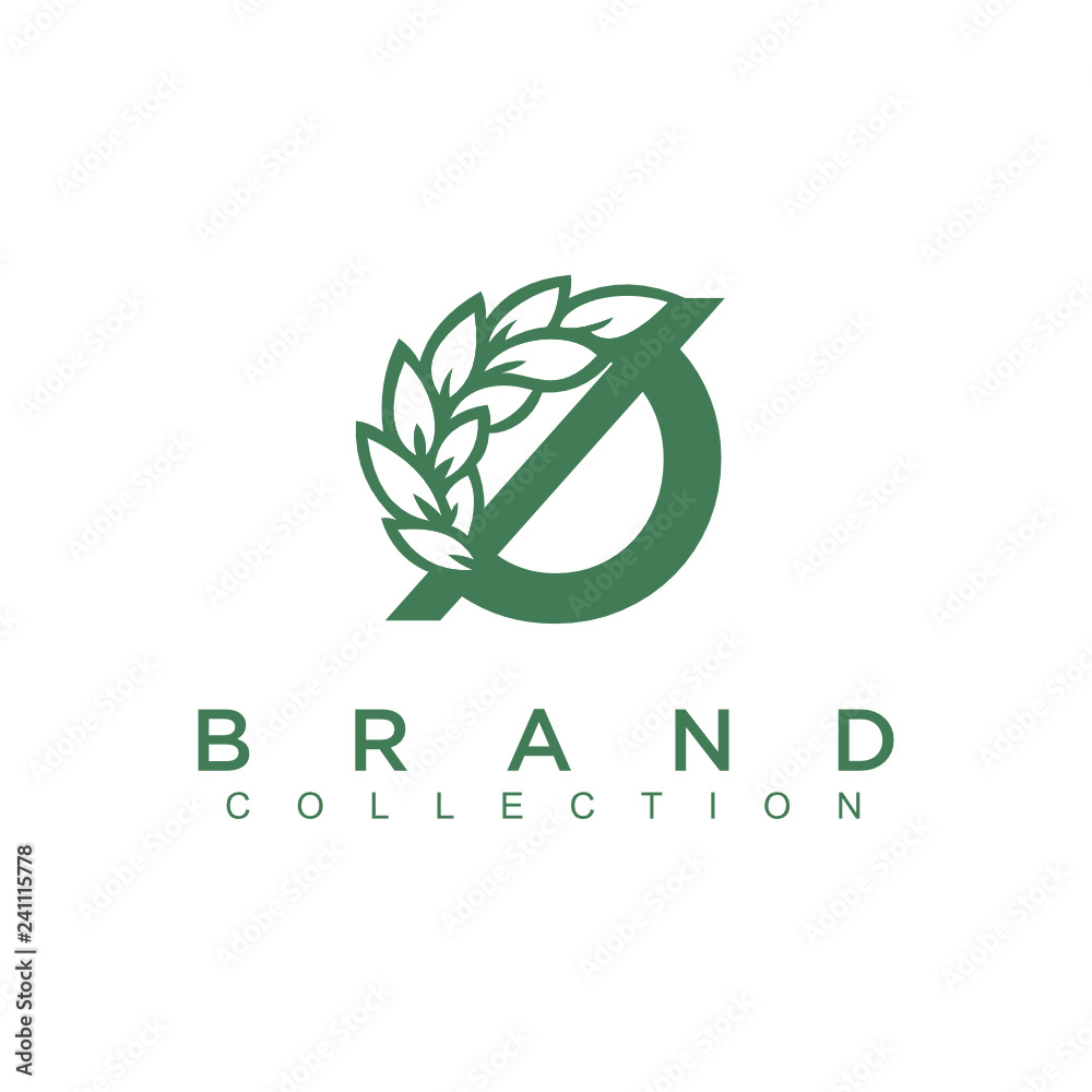 Poster Vector logo of nature in linear style. Outline icon of simple landscape with trees, sun, fields - business emblems, badge for a travel, farming and ecology concepts, health, spa and yoga Center. - Vec