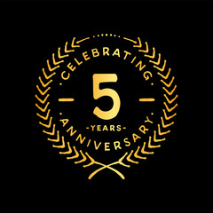 5 years design template. 5th vector and illustration