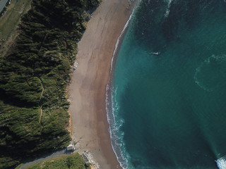 Vogelperspektive Luftaufnahme  vom Strand Lafitenia bei Guethary in Frankreich