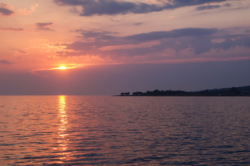 Sonnenuntergang auf der Segeltörn