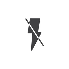 Flash off mode vector icon. filled flat sign for mobile concept and web design. Photo camera flash off simple solid icon. Symbol, logo illustration. Pixel perfect vector graphics