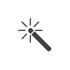 Magic wand tool vector icon. filled flat sign for mobile concept and web design. Magic wand function simple solid icon. Symbol, logo illustration. Pixel perfect vector graphics
