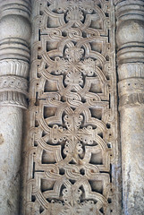 Decorated wall of the ancient Gelati monastery in Kutaisi, Georgia