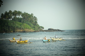 Fototapeta na wymiar Fishing Down Southof Sri Lanka