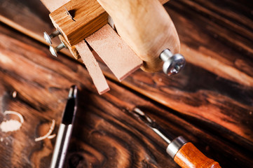 Tools for processing products made of genuine leather