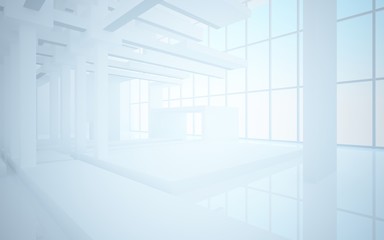 Obraz premium Abstract white interior highlights future. Architectural background. 3D illustration and rendering