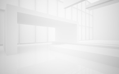 Obraz premium Abstract white interior highlights future. Architectural background. 3D illustration and rendering